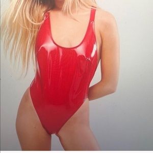 ASOS SWIM VINYL SWINSUIT